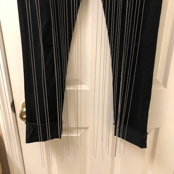 The Moon by Moon Collection Women's Black Denim Distressed Chain Jeans Large NWT - Picture 12 of 16